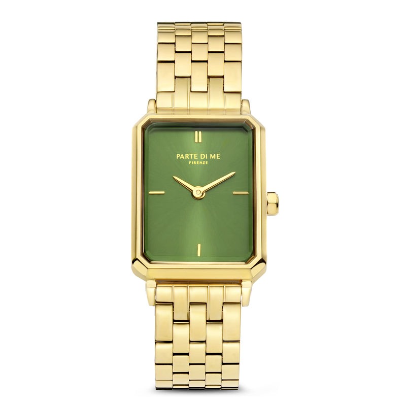 Parte Di Me Orologio Rechthoekig DamenUhr Goldfarbene und Groen PDM09002-zoom-