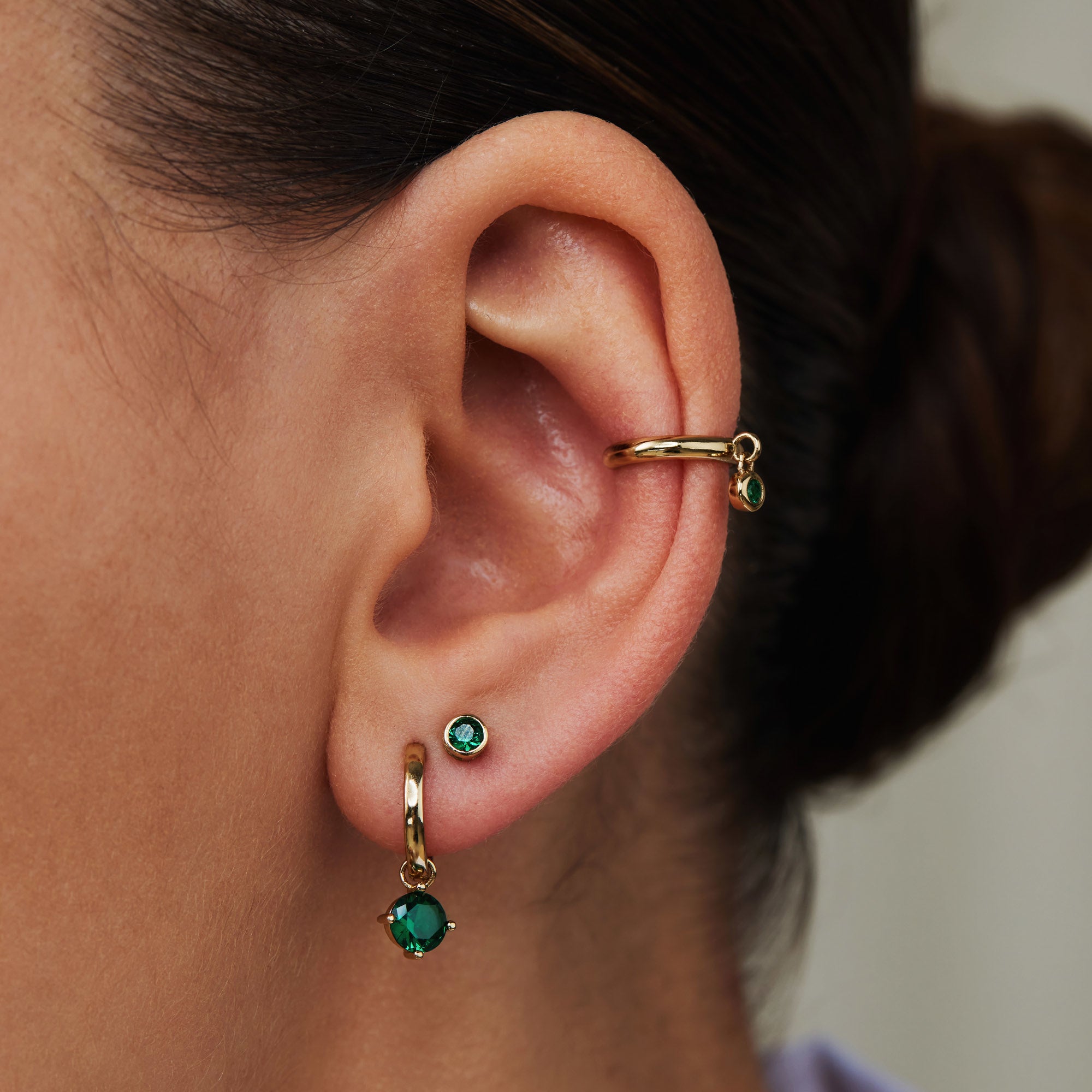 Violet Hamden Venus 925 Sterling Zilveren Goudkleurige Creolen Met Geboortesteen VH360017-MAR