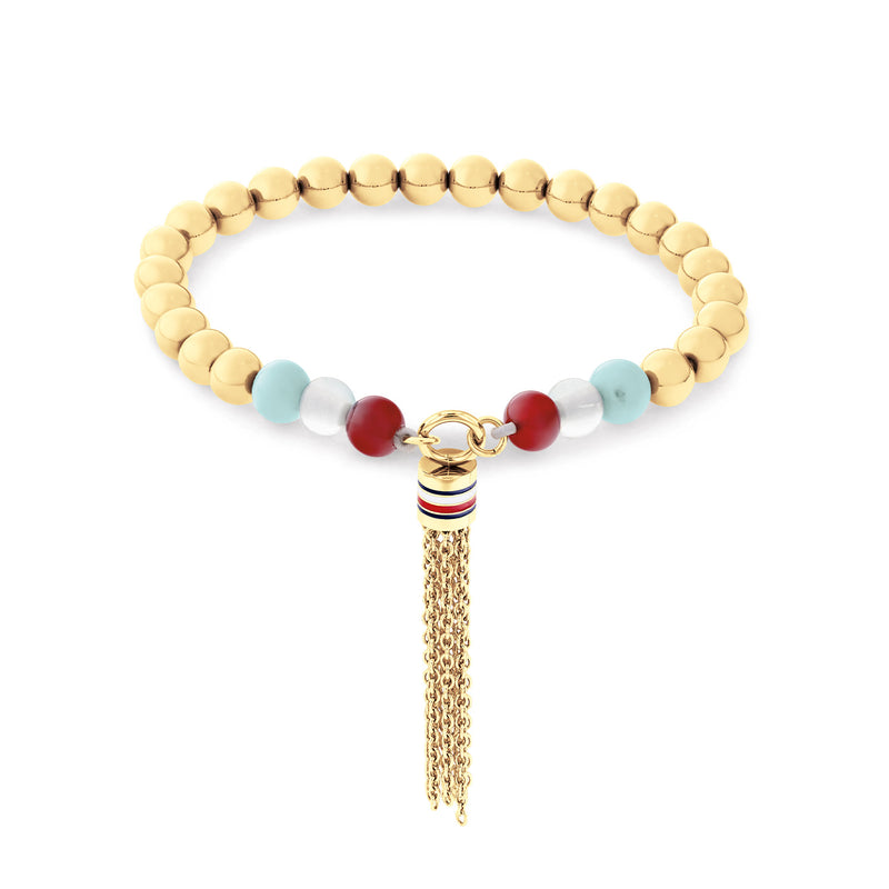 Tommy Hilfiger Edelstahl Goldfarbenes Damen Perlenarmband TJ2781042-zoom-