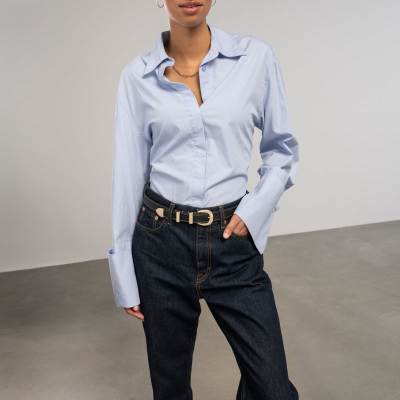 Isabel Bernard Rêveur Mathilde schwarzer Kalbsledergürtel mit goldfarbener Schnalle IB60020-001-90-zoom-