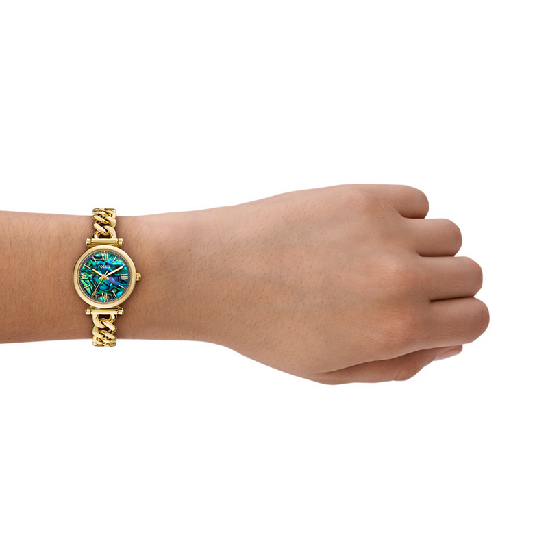 Fossil Carlie Damenuhr Aus Gold Und Schwarzen Perlen ES5416-zoom-