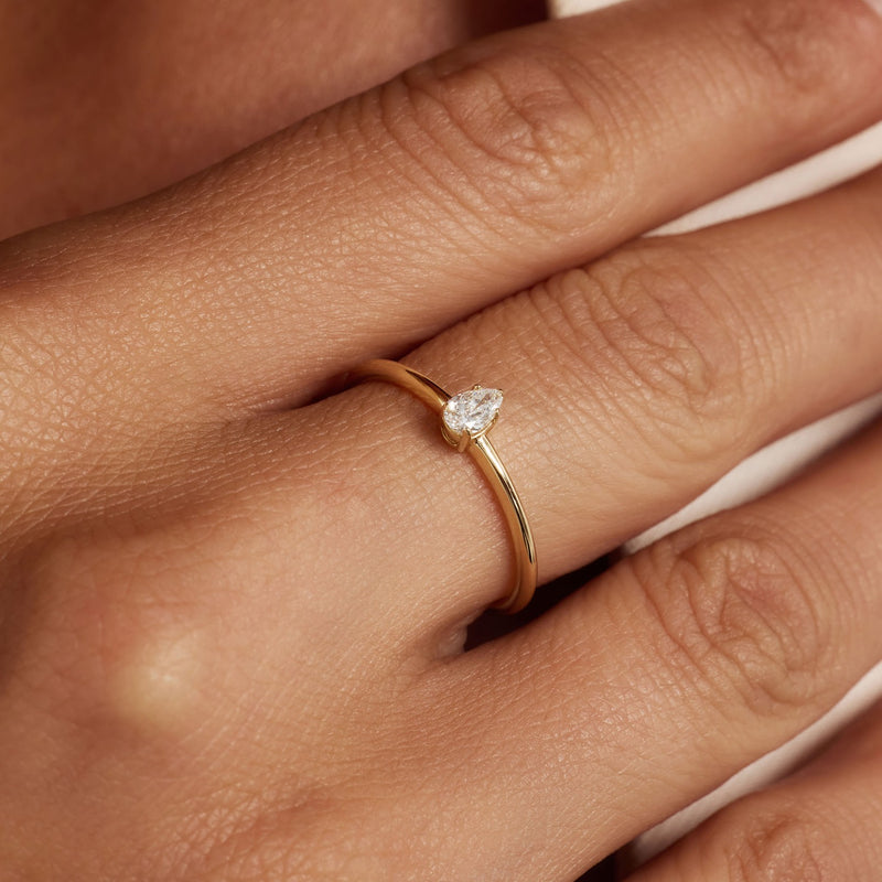 Isabel Bernard De la Paix Eloise 14 karat gold ring with diamond 0.15 carat IBD330044-52-zoom-