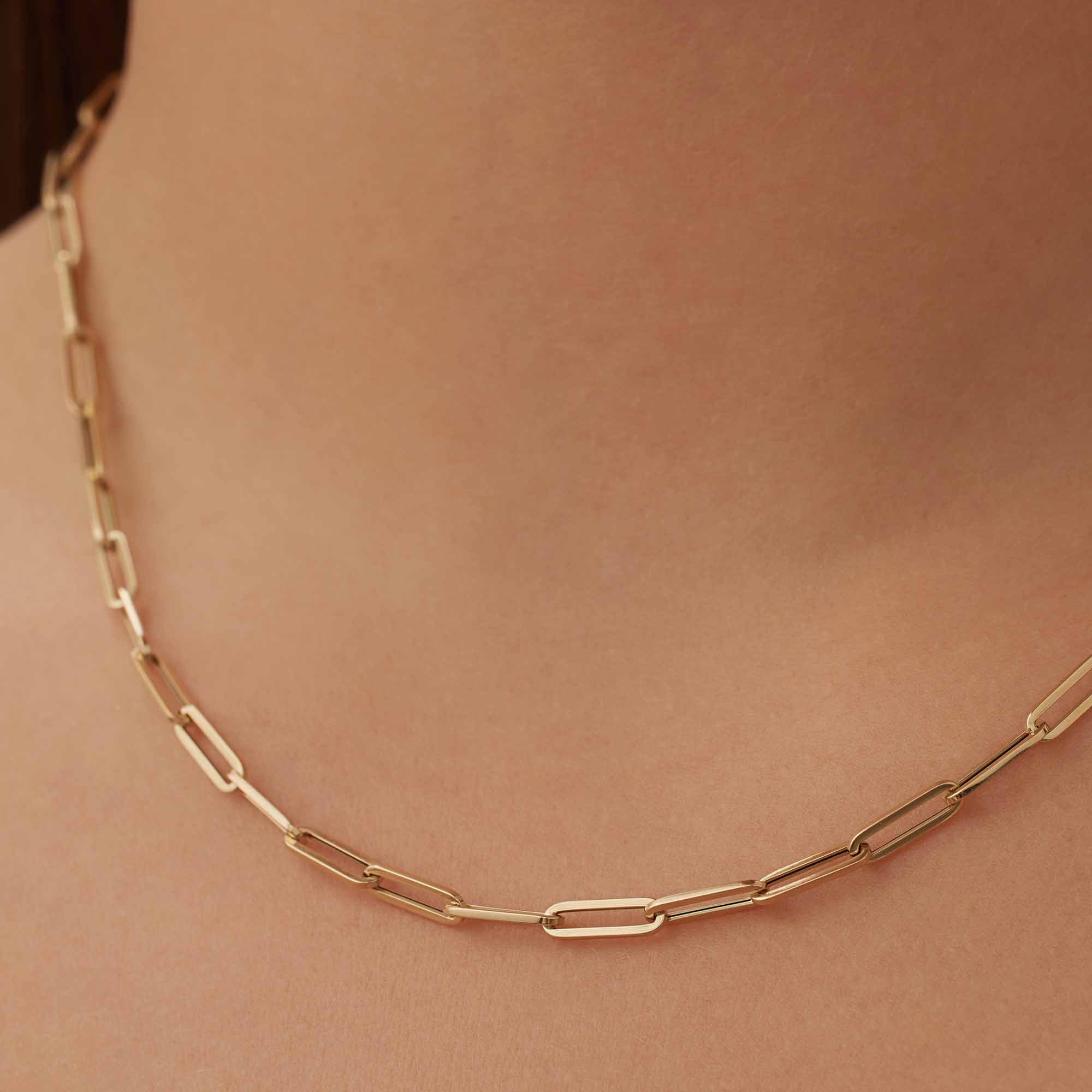 Isabel Bernard Aidee Odile 14 Carat Golden Schakel Necklace IB340160