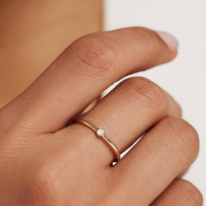 Isabel Bernard De La Paix Inaya 14 Karat | Gold Ring | Diamant 0.01 Karat | IBD330027-60-zoom-