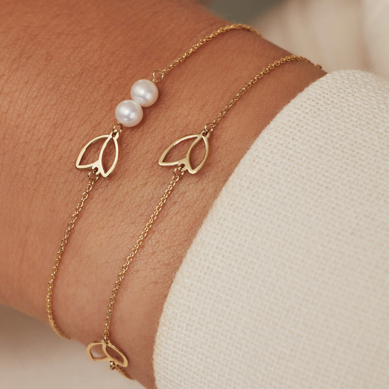 Isabel Bernard Cadeau d'Isabel 14 Karat Gold Armband und Ohrstecker Geschenkset mit Süßwasserperlen IB90185-zoom-