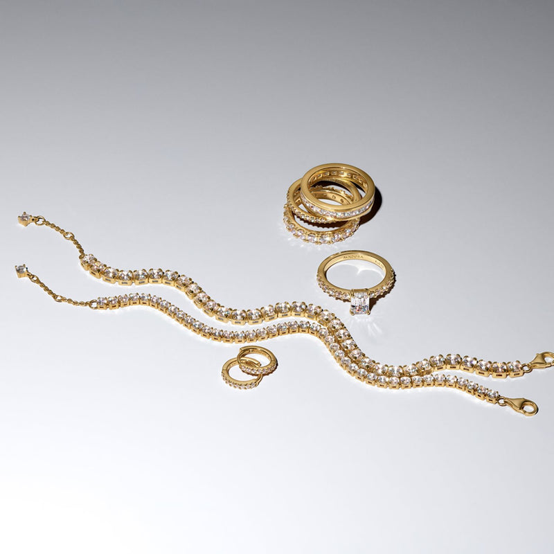 Pandora Timeless Rechteckiger Funkelnder Halo Ring 164506C01-52-zoom-