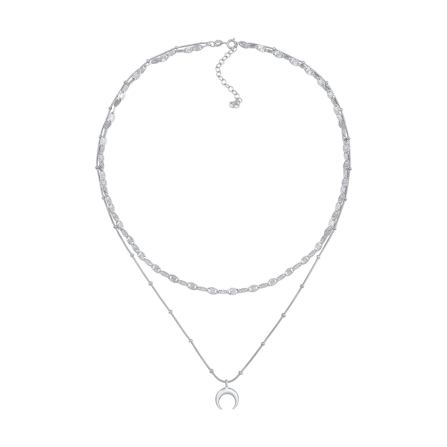 Elli 925 Sterling Silver Layered Link Chain Necklace 2004-BF-0008191-001