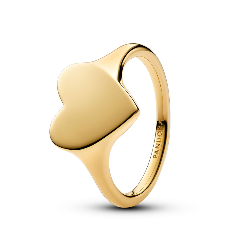Pandora Moments Gold Plated Engravable Heart Ring 163988C00-52-zoom-