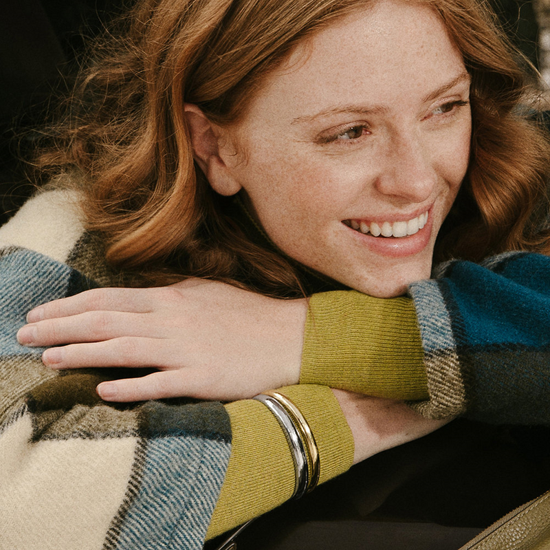 Fossil Ellis Silver and Gold Stainless Steel Bracelet JF04874998-zoom-