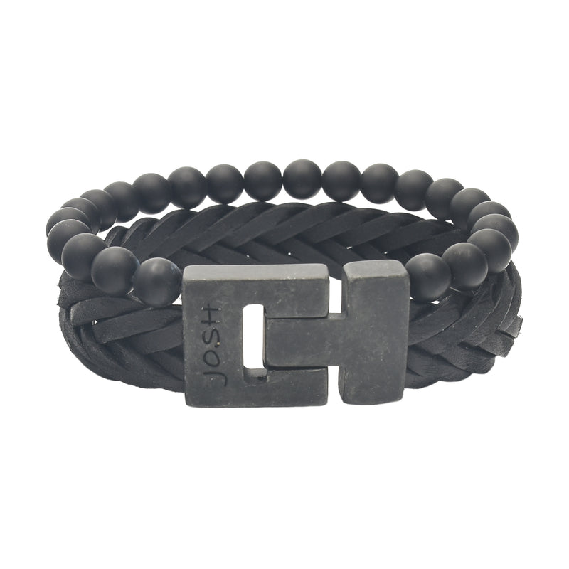 Josh herren Armband Schwarz 24993-BRA-VB/MATBLCK/L-zoom-