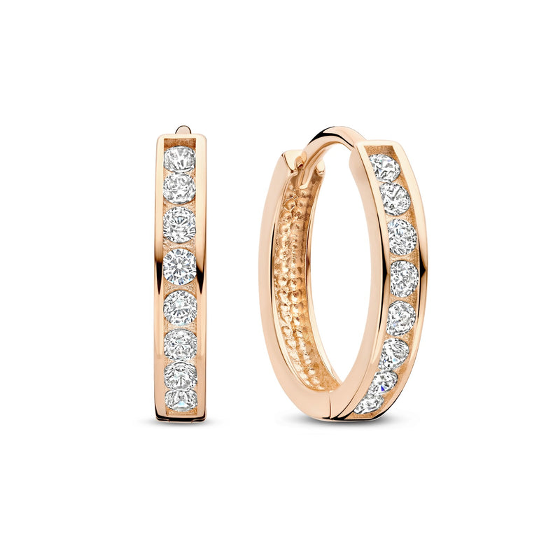 Isabel Bernard La Concorde Tiphaine 14 Karat | Roségold Reif-Ohrringe Mit Zirkonia IB360095-zoom-