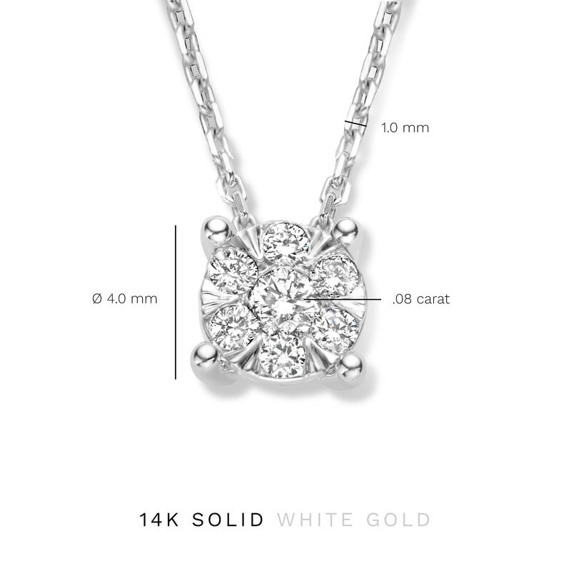 Isabel Bernard De la Paix Hanaé 14 Karat | Weißgold Halskette | Diamant 0.08 Karat | IBD350009-zoom-
