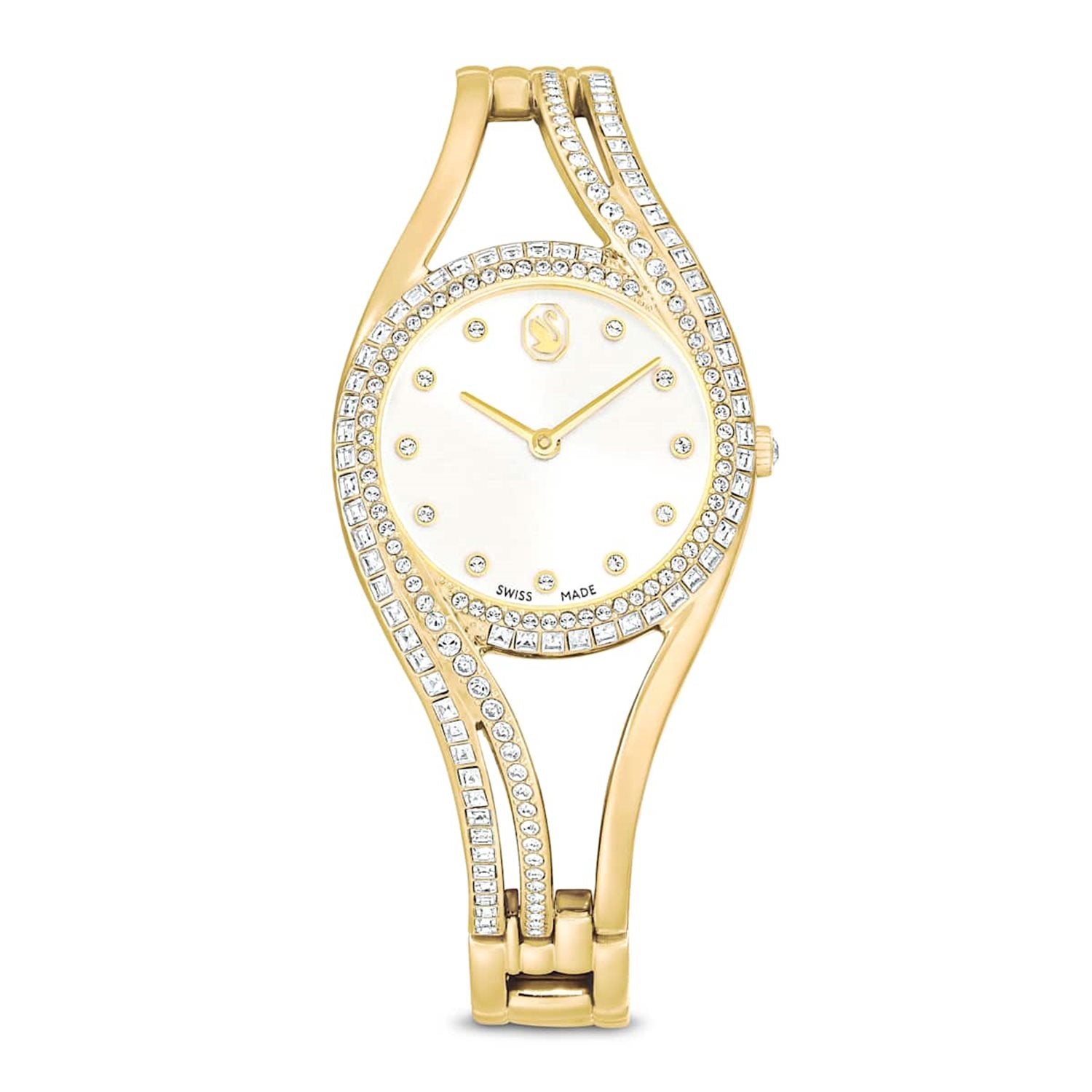 Swarovski Hyperbola Gold-Tone Watch with White Dial 5754534