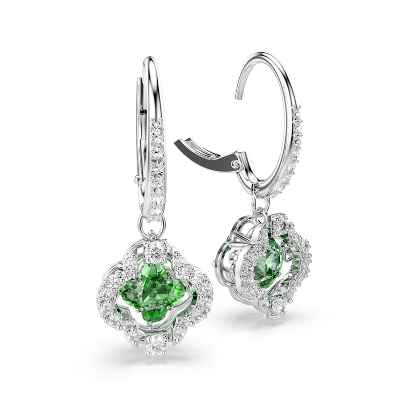 Swarovski Una Sparkling DC Ohrhänger in Silberoptik mit grünem Kristall 5758001-zoom-