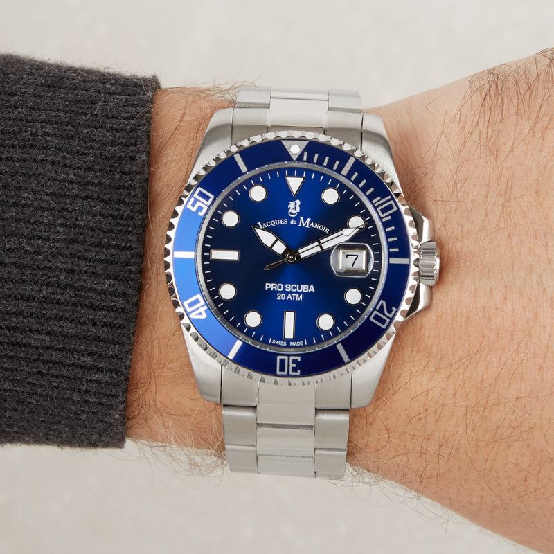 Jacques du Manoir Pro Scuba herren Uhr Silber JWG02802-zoom-