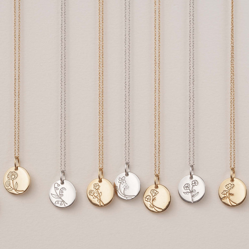 Violet Hamden Venus 925 Sterling Silberne Halskette mit Geburtsblume VH340026-AUG-zoom-