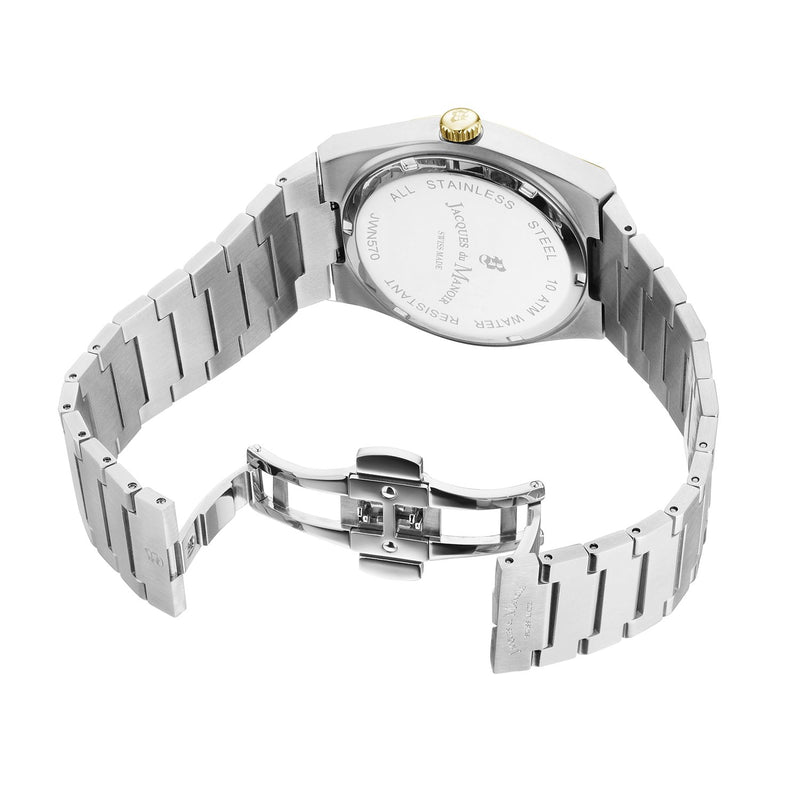 Jacques du Manoir Horizon Gents Multifunction Silber- und Goldfarbene Herrenarmbanduhr JWN05704-zoom-