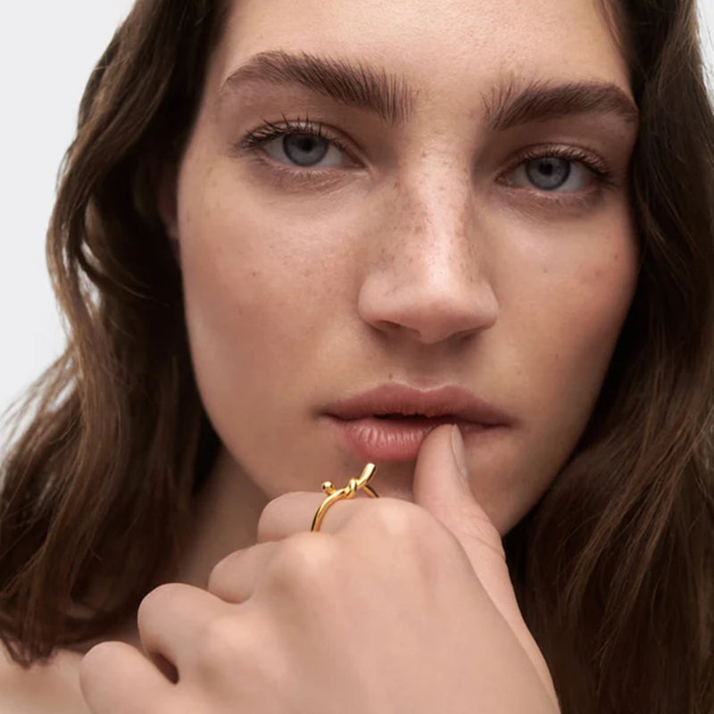 P D Paola Twist 925 Sterling Silver Ring with Gold Plating AN01-D23-10-zoom-