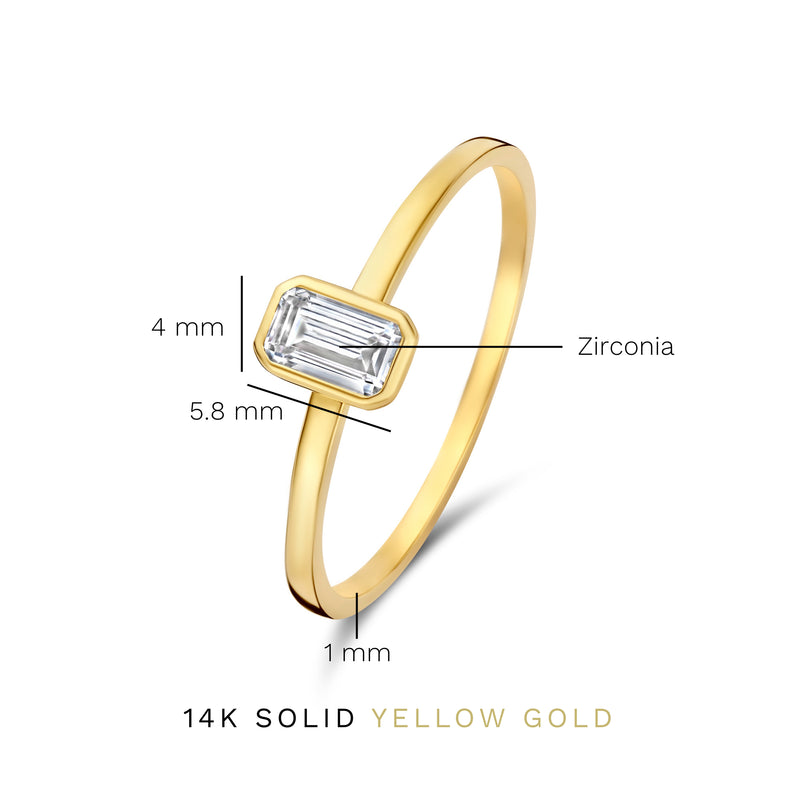 Isabel Bernard Baguette Genevieve 14 Karat | Gold Ring IB330087-48-zoom-