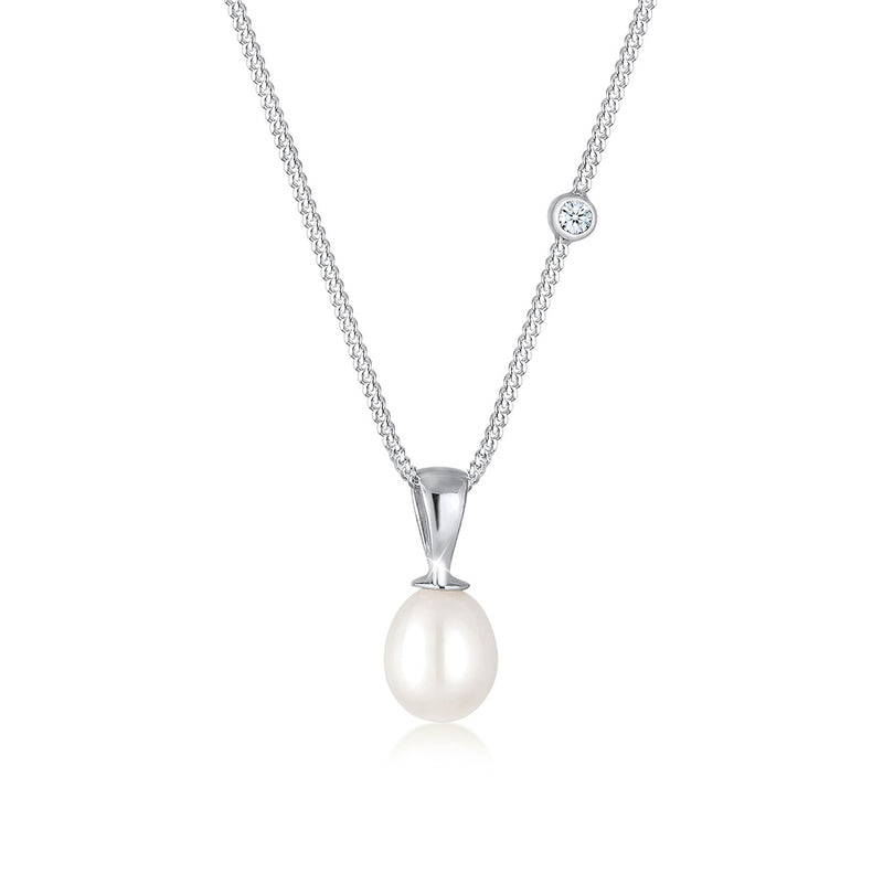 Elli 925 Sterling Silver Pearl Necklace with Diamond 2004-BF-0008078-001-zoom-