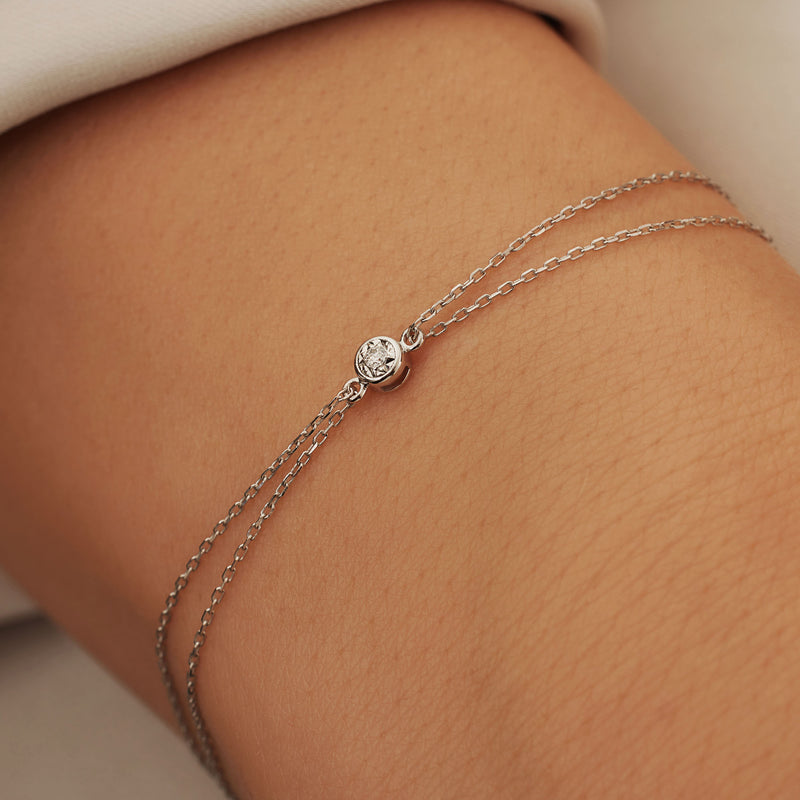 Isabel Bernard De La Paix Inaya 14 Karat | Weißgold Armband | Diamant 0.02 Karat | IBD320010-zoom-