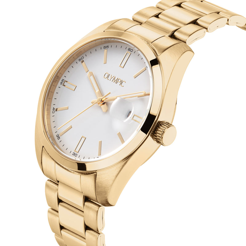 Olympic Louis Herrenuhr In Gold Und Weiß OL75HDD001-zoom-