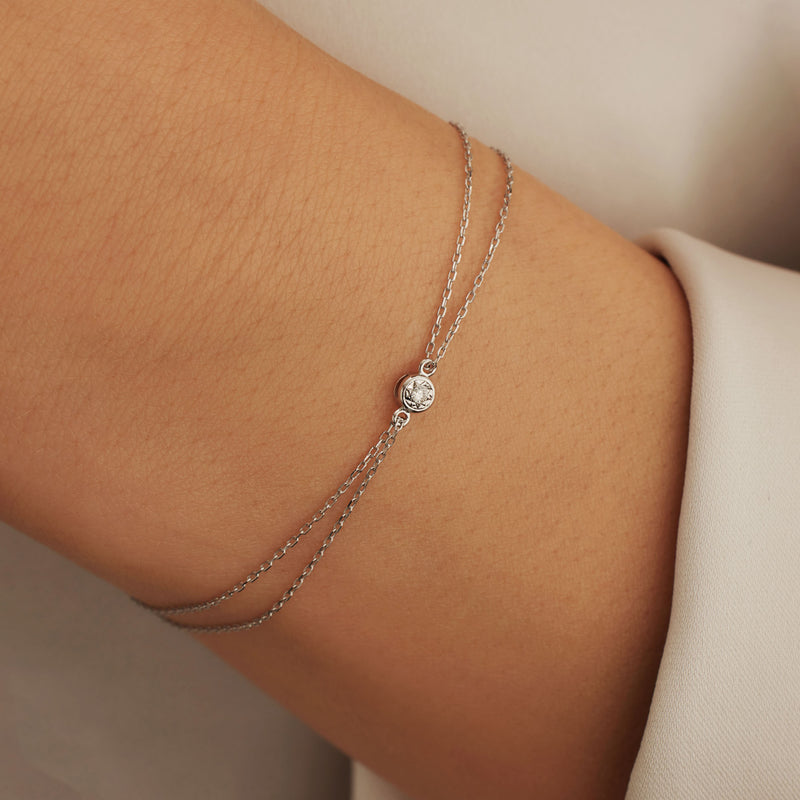 Isabel Bernard De La Paix Inaya 14 Karat | Weißgold Armband | Diamant 0.02 Karat | IBD320010-zoom-