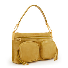 Coccinelle Hyle Suede Yellow Handbag E1PH7180201G09