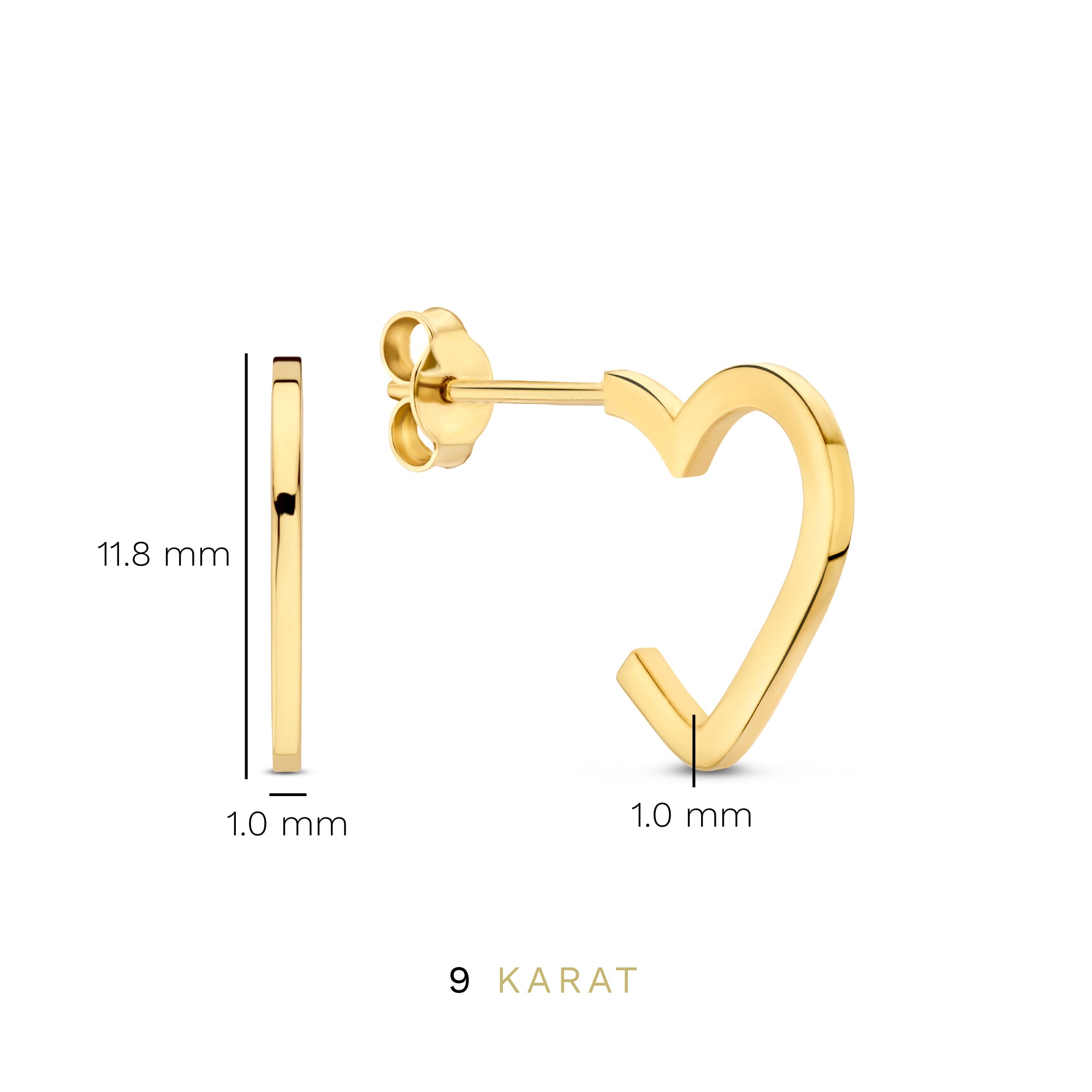 Beloro Jewels Della Spiga Giulia 9 carat gold Ear Studs BO360063