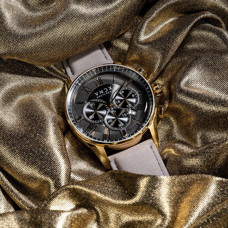 VNDX The Chief Gold Leder Grey Men's Watch 2003-LD33056-16-zoom-