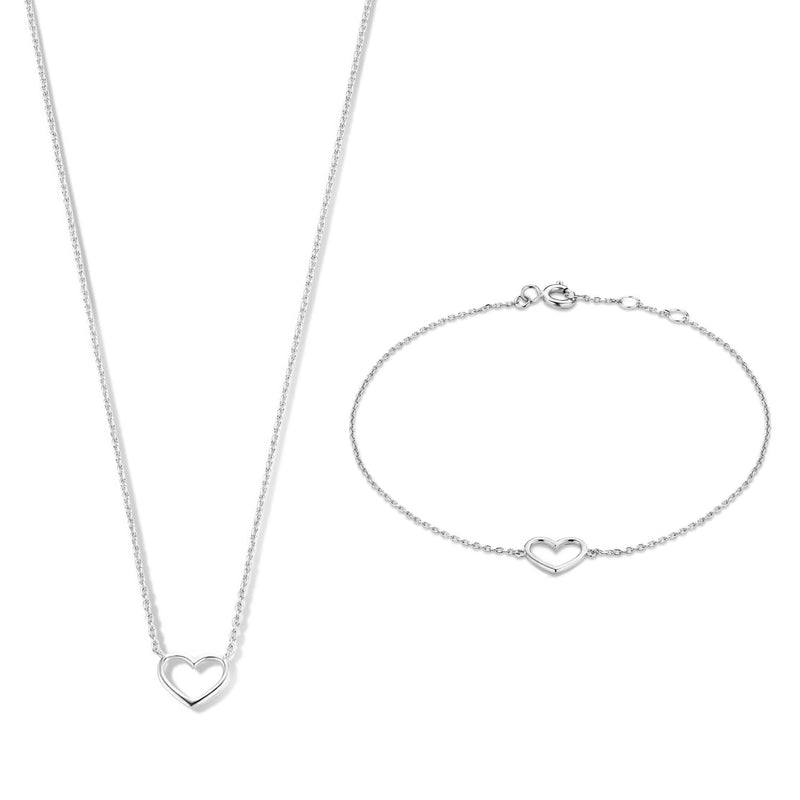 Isabel Bernard Cadeau d'Isabel 14 Karat | Weißgold Halskette und Armband Geschenksets IB90059-zoom-