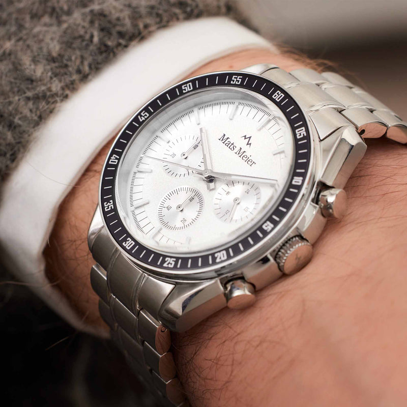 Mats Meier Arosa Racing Chronograaf HerrenUhr Silberfarbene MM50018-zoom-