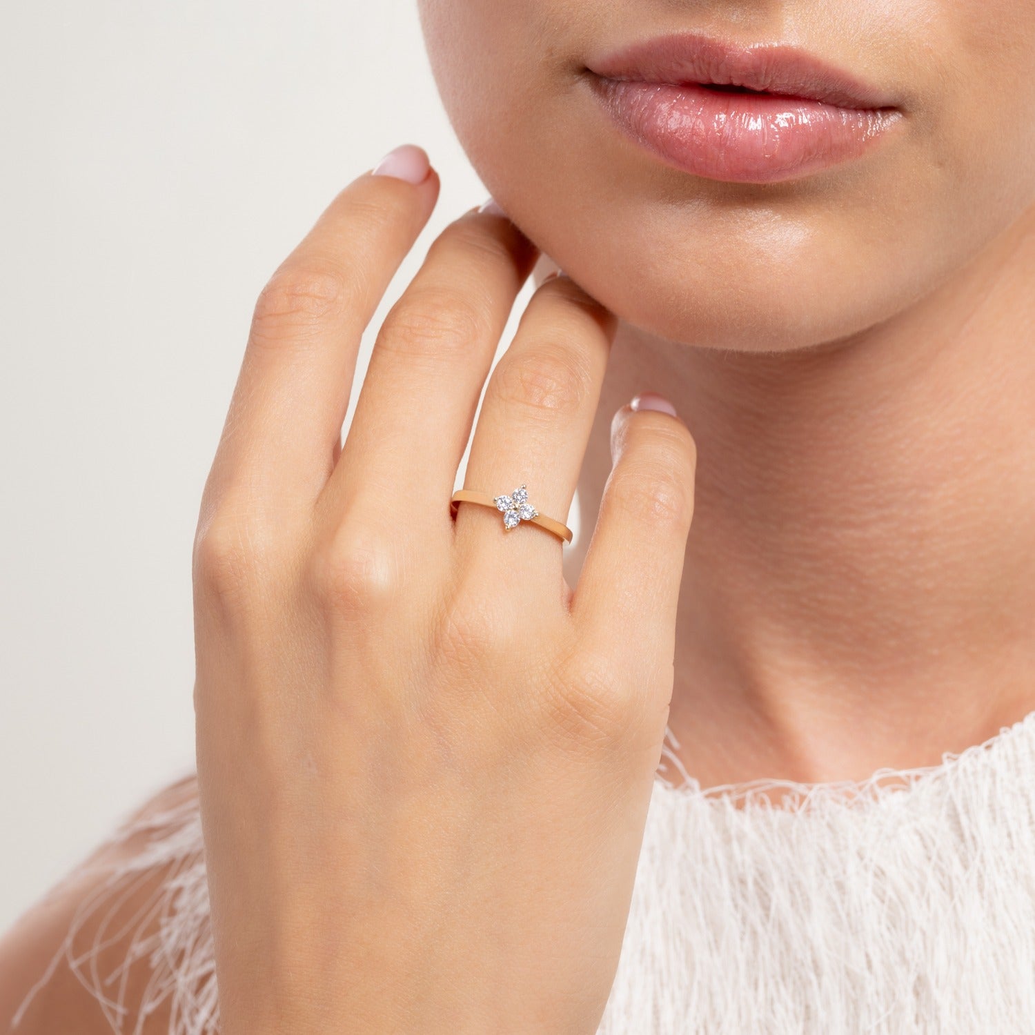 Isabel Bernard Le Marais Audrey 14 Karat Gold Ring With Zirconia Stone IB330114-48