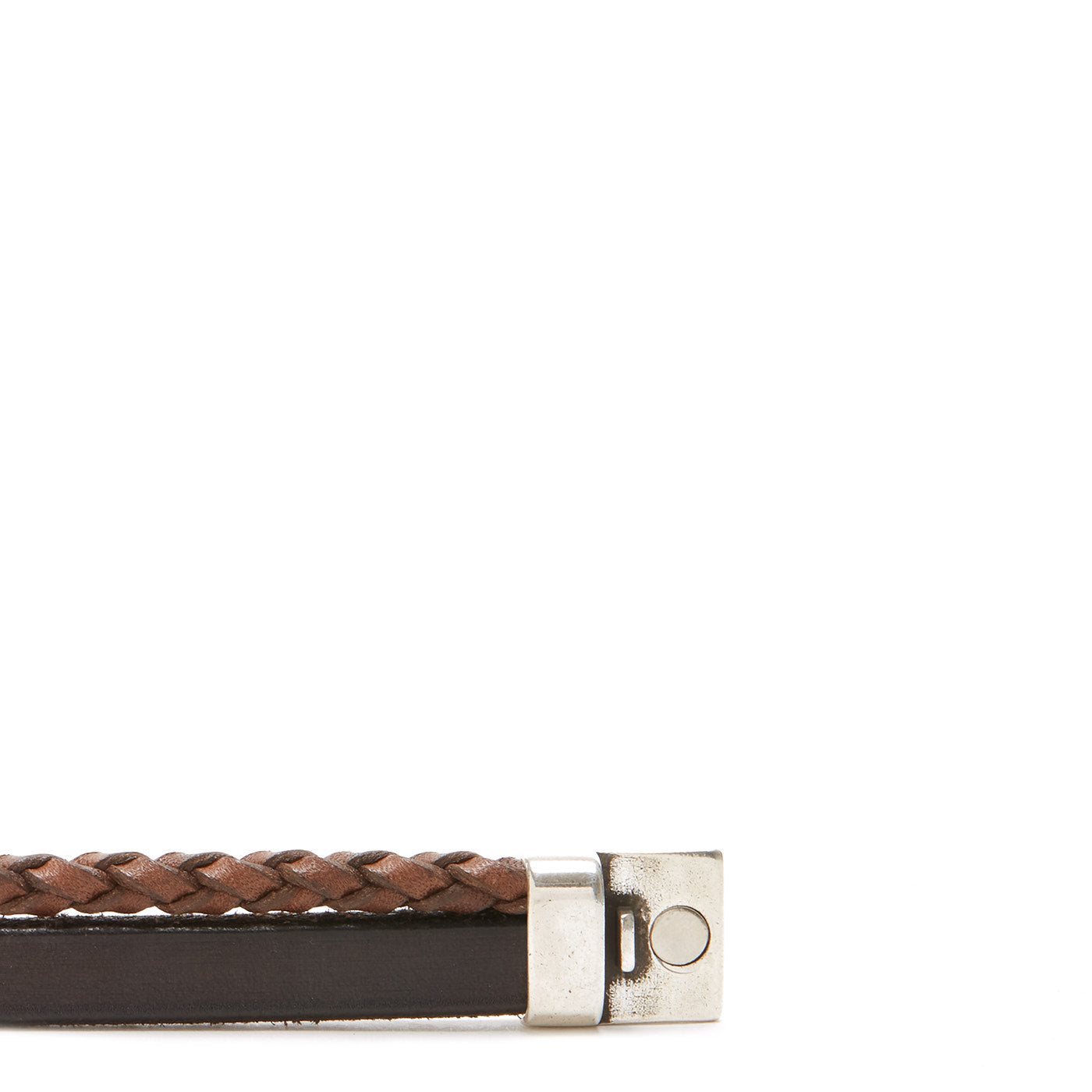 Josh Silver Brown Armband 09110-BRA-BROWN-L (Lengte: 23.00 cm)
