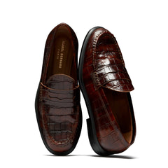 Isabel Bernard Vendôme Blandine croco brown calfskin leather loafers IB51015-230-37