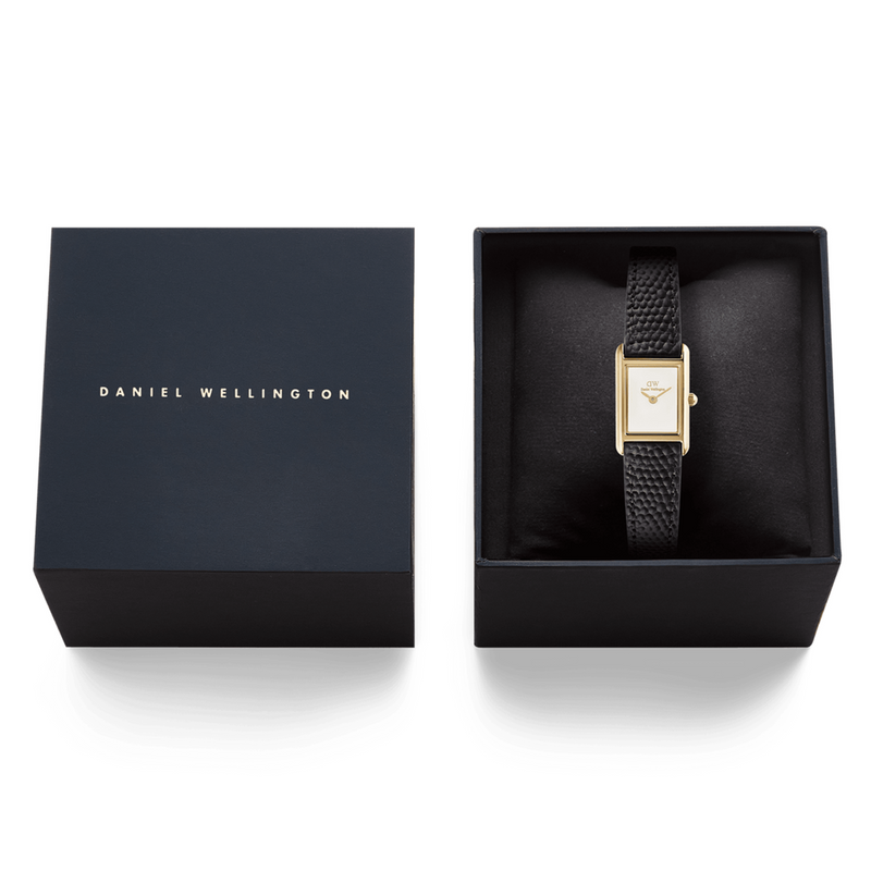 Daniel Wellington Bound Mini Black Lizard Goldfarben Damen Uhr DW00100903-zoom-