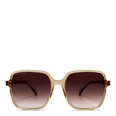 Isabel Bernard La Villette Rene Transparant Beige Vierkante Zonnebril IB400000-02-14