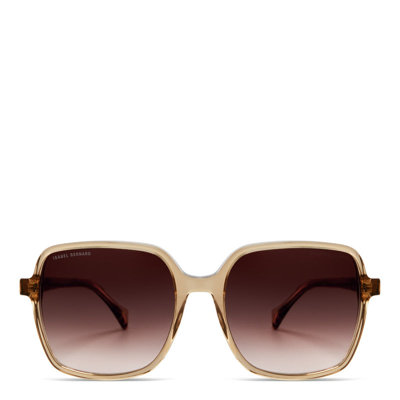 Isabel Bernard La Villette Rene Transparent Beige Quadratisch Sonnenbrille IB400000-02-14-zoom-