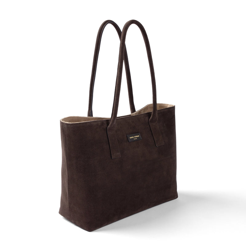 Isabel Bernard Honoré Elin Dunkelbraune Wildleder Schultertasche IB25111-131-zoom-