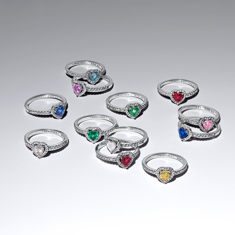 Pandora Timeless 925 Sterling Silver Elevated Royal Green Heart Ring 198421C07-54-zoom-