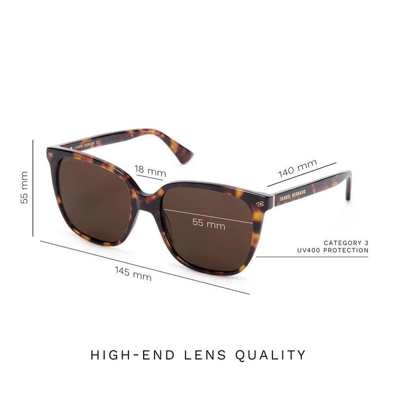 Isabel Bernard La Villette Raison Braun Tortoise Quadratisch Sonnenbrille IB400007-14-14-zoom-