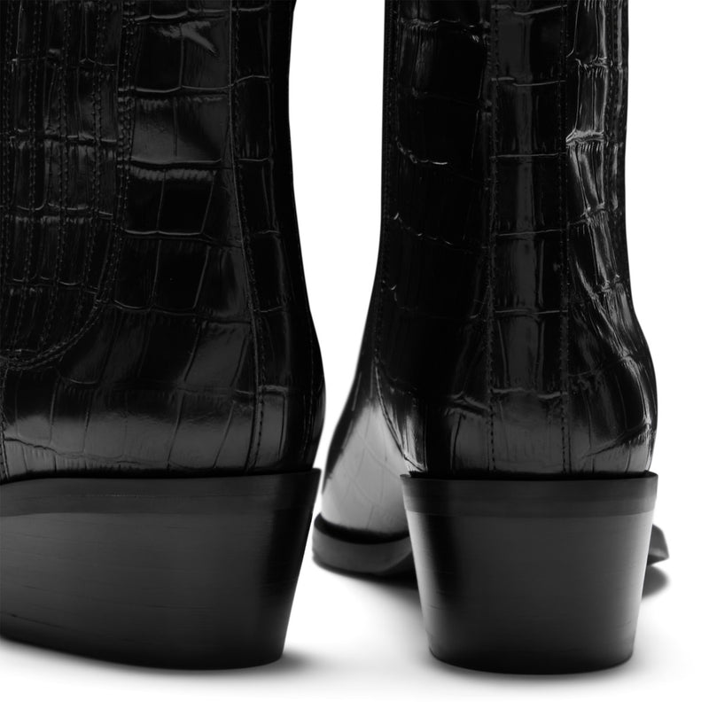 Isabel Bernard Vendôme Amandine Kroko Schwarz Kalbsleder Stiefel IB53010-201-36-zoom-