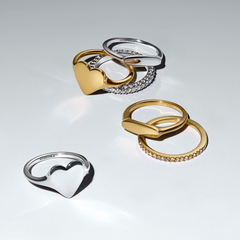 Pandora Moments Gold Plated Engravable Heart Ring 163988C00-52