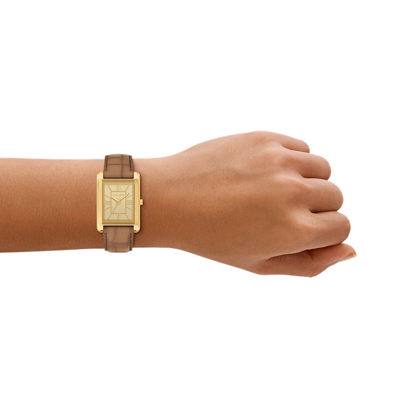 Michael Kors Essex Rectangular Gold Dial Watch MK7584-zoom-