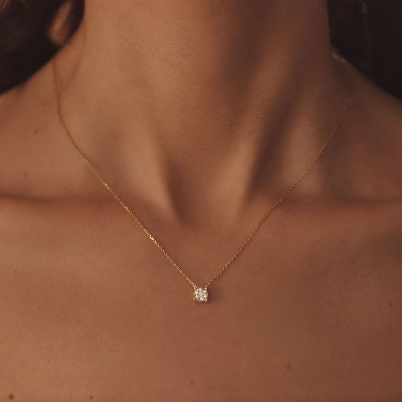 Isabel Bernard De la Paix Hanaé 14 Karat | Gold Halskette | Diamant 0.14 Karat | IBD350008-zoom-