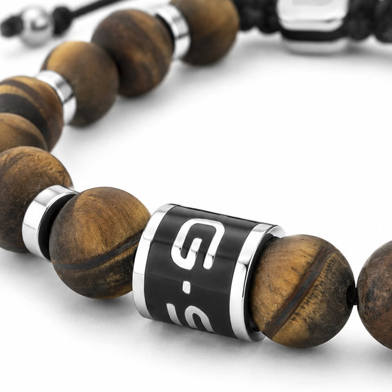 G-STAR ElNode Silberfarbenes Braunes Armband GSJ.111.02-zoom-