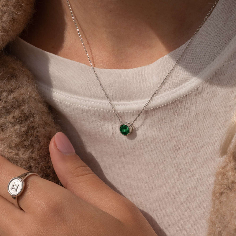 Violet Hamden Venus 925 Sterling Silberne Halskette mit Geburtsstein VH340009-JAN-zoom-