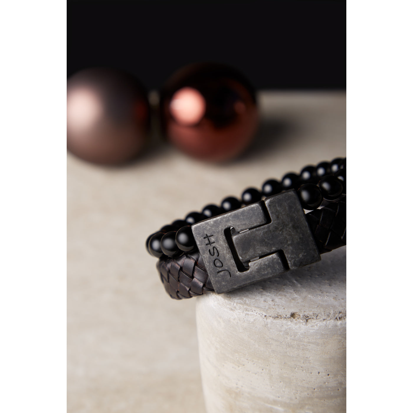 Josh Black Bracelet 24966-BRA-VB/BLACK/L