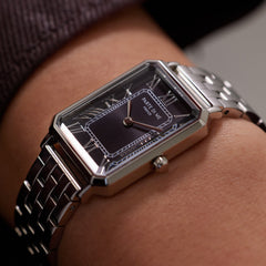 Parte di Me Orologio rectangular ladies watch silver coloured and black PDM09025