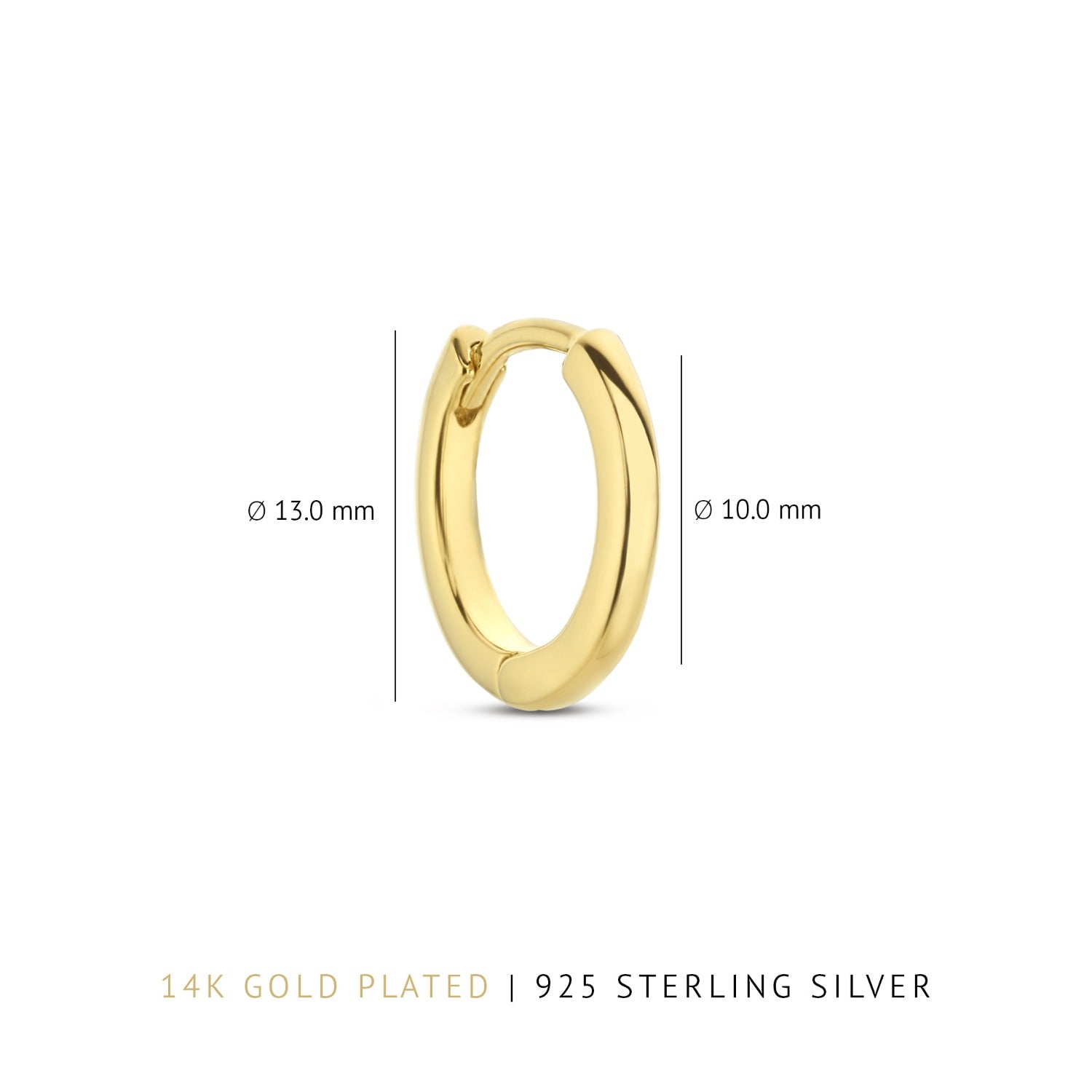 Parte Di Me Santa Maria della Base 925 sterling Silver gold plated Hoop Earrings PDM36060